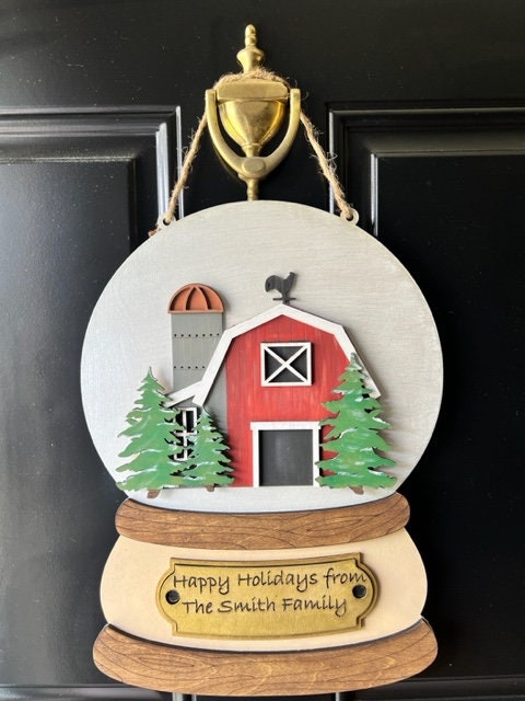 DIY Painting Kit, Door Hanger, Christmas, Gift, Snow Globe, Home Decor