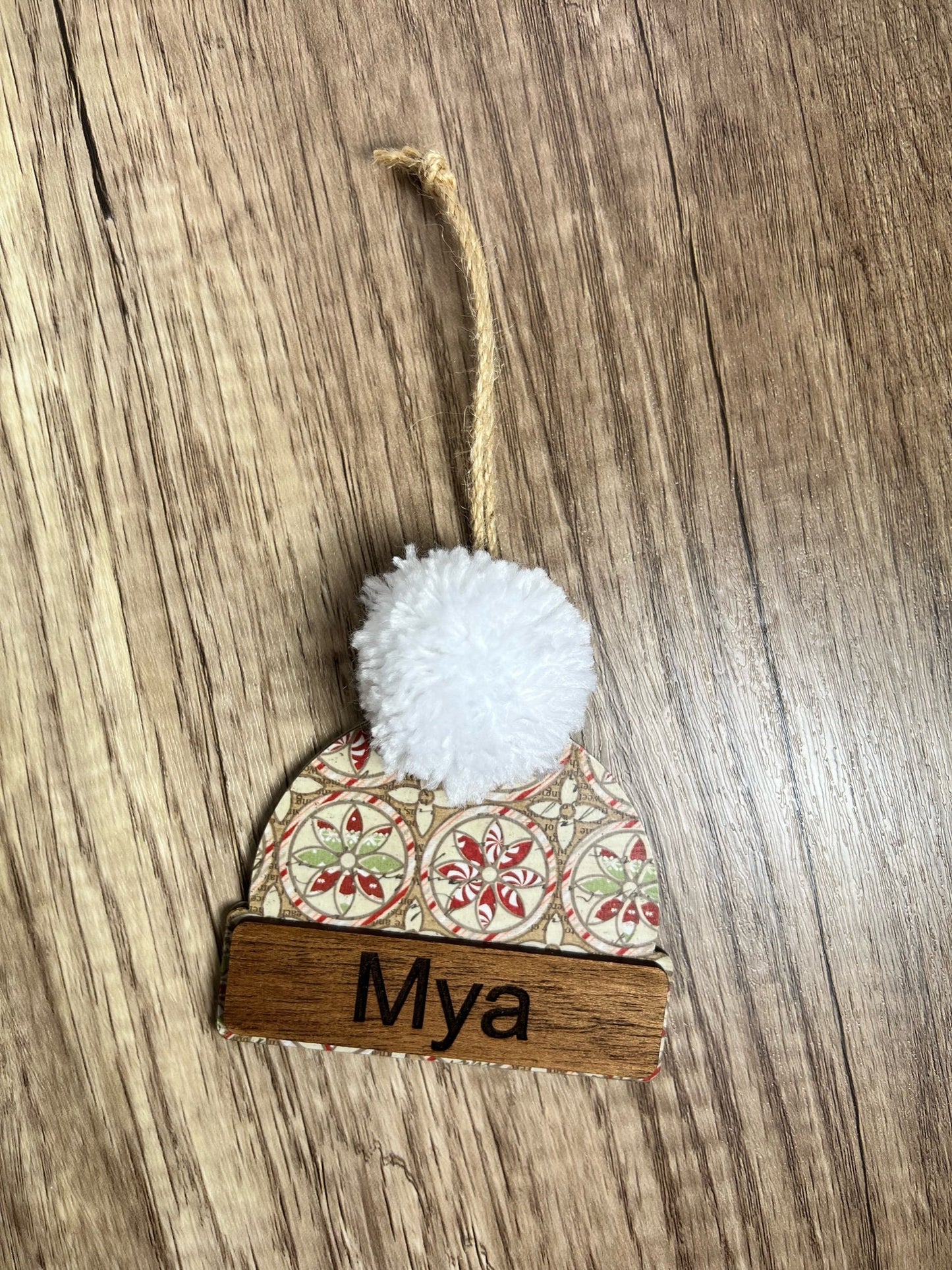 Personalized Beanie Hat Christmas Ornament